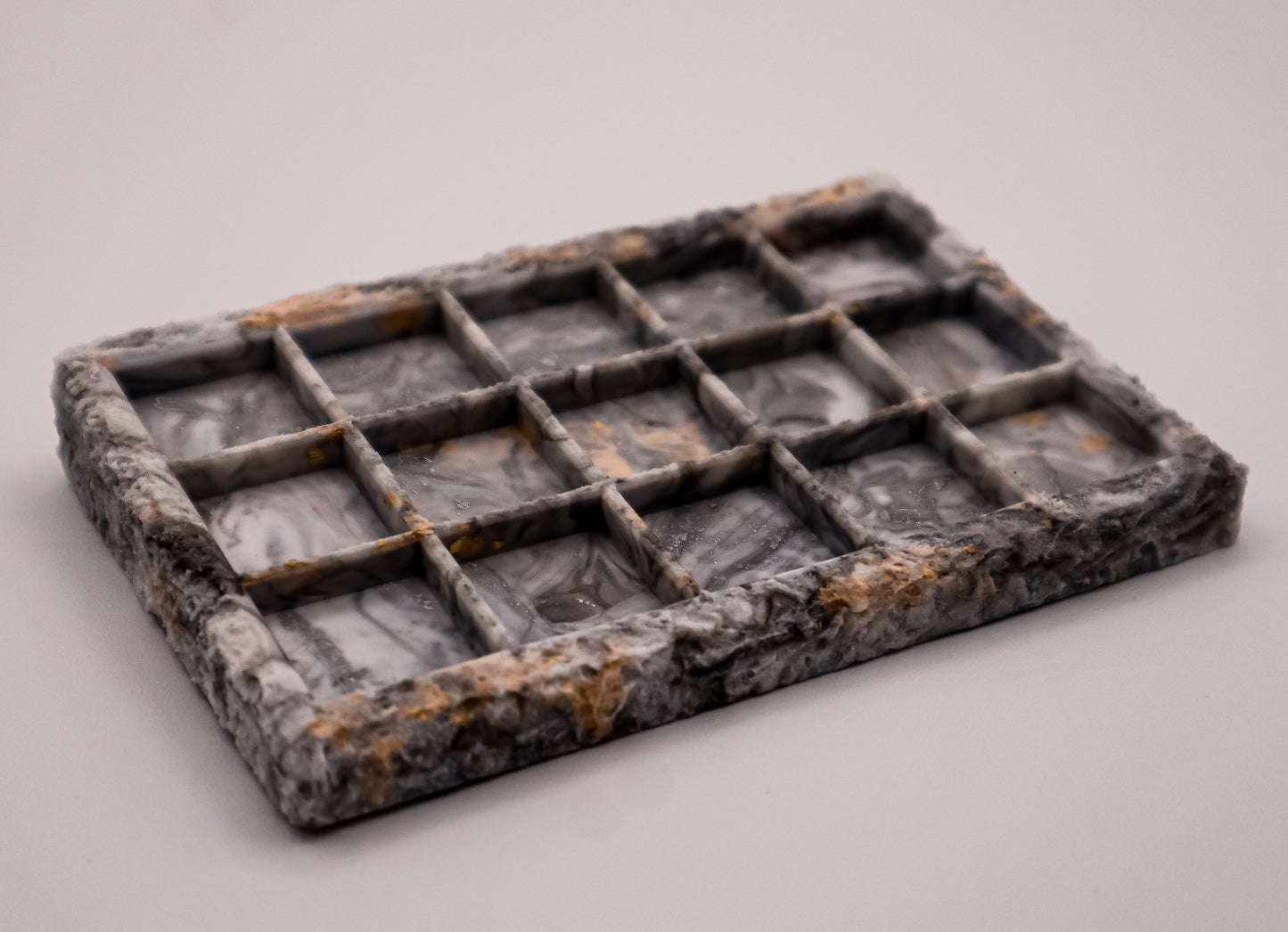 Artisan Keycap Tray - White Marble Gold