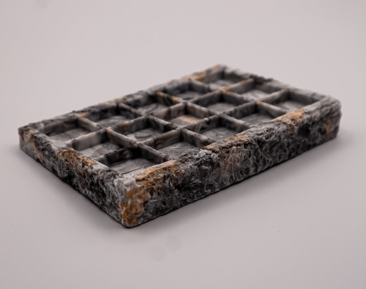 Artisan Keycap Tray - White Marble Gold
